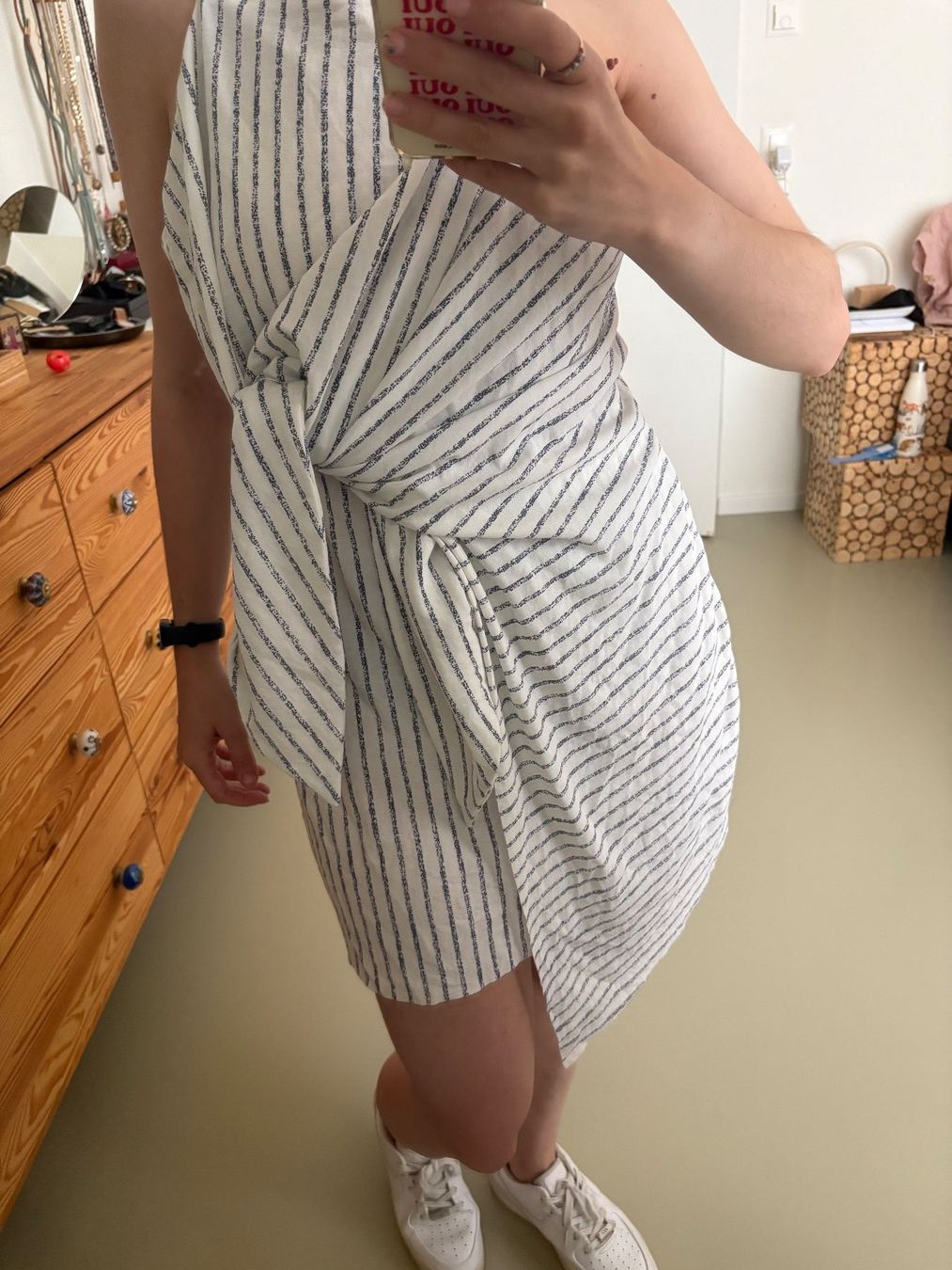 Mango Vestiti: Robe Mango coton M rayée blanc bleu | Kleid Mango M – Usato da Zürich venduto da AnnaSa 1