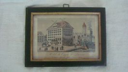 Stich "Hotel du Cygne a Lucerne - Xavier Grob fils Proprieta