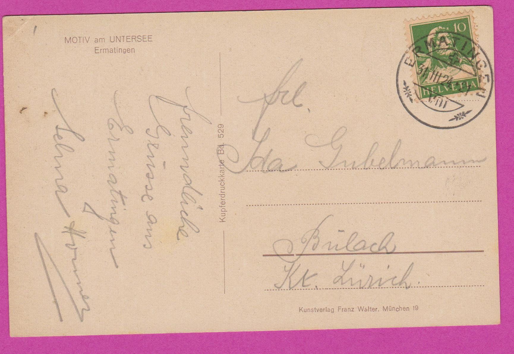 Cartoline postali: Ermatingen   :   alte Ansichtskarte von 1924 – Usato da Vitznau venduto da Ropaku 1