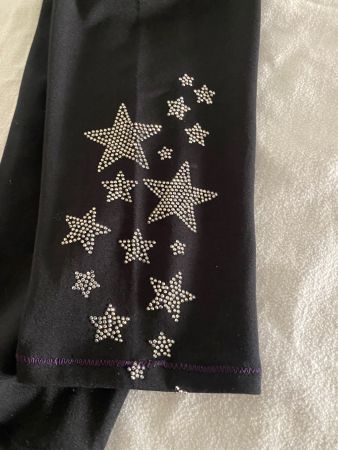 Leggings schwarz mit Glitzer Sternen Grösse L