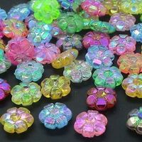 Perles FLEUR brillantes mixte 11mm /30pc