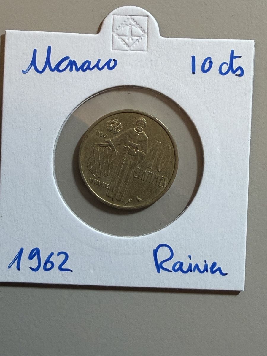 Alle Münzen: Monaco - 10 cents - 1962 – Gebraucht aus Payerne von Mike1682
