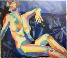 Originalgemälde „Restful Nude“ – Signiert 1989