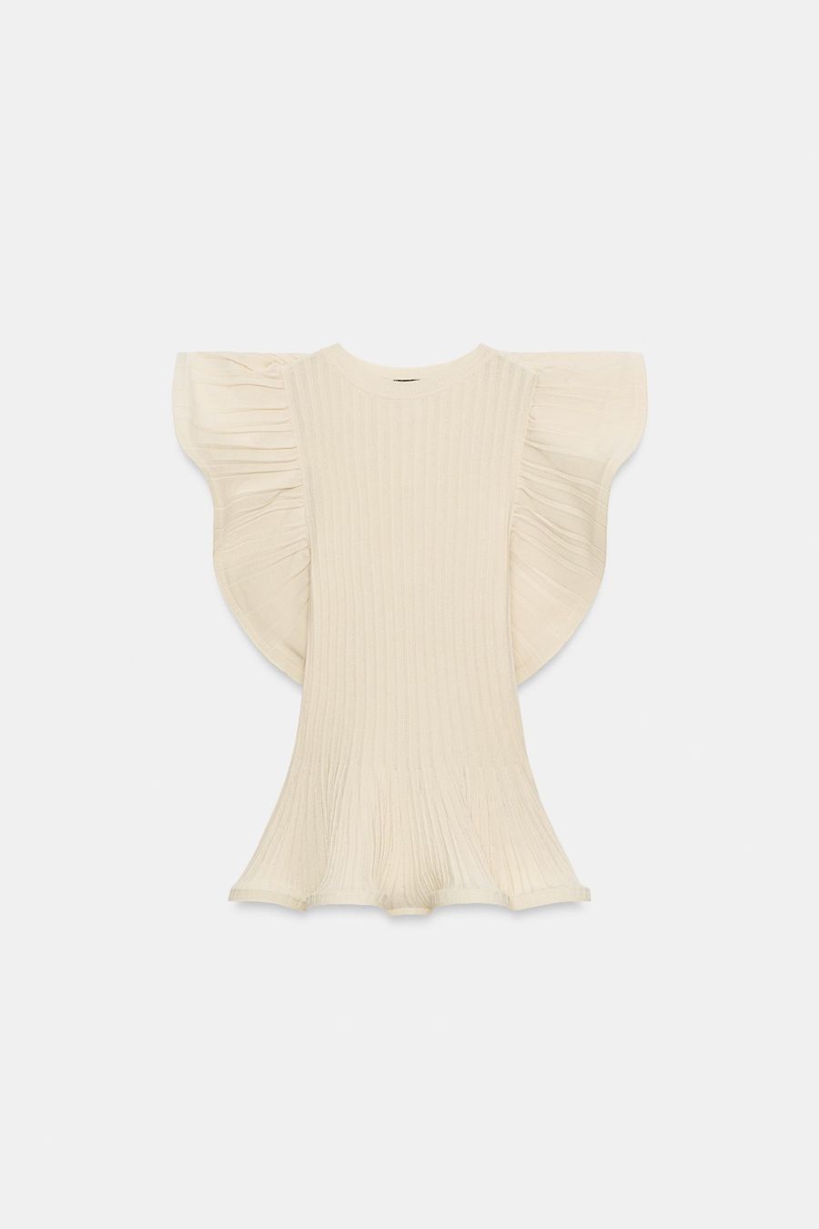 Top: ZARA STRICKTOP MIT WELLENKANTEN / VOLANTS – Usato da Zürich venduto da fabienne1234 2