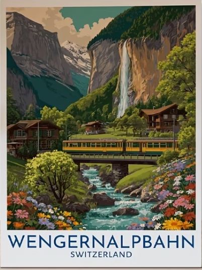 Foto & Immagini: Affiche Wengernalpbahn Jungfrau train – Nuovo e nell'imballaggio originale da Cormondrèche venduto da fre_rgy9