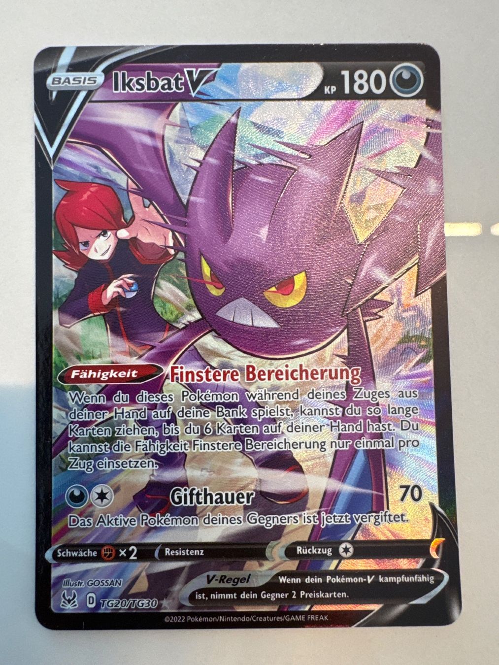 Pokémon Carte collezionabili: Iksbat V LOR TG29 DE - Verlorener Ursprung Lost Origin – Nuovo (secondo la descrizione) da Wil SG venduto da Prof.Eich