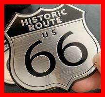 Route 66 Aluminium Badge Motorrad Aufkleber Badge Strasse