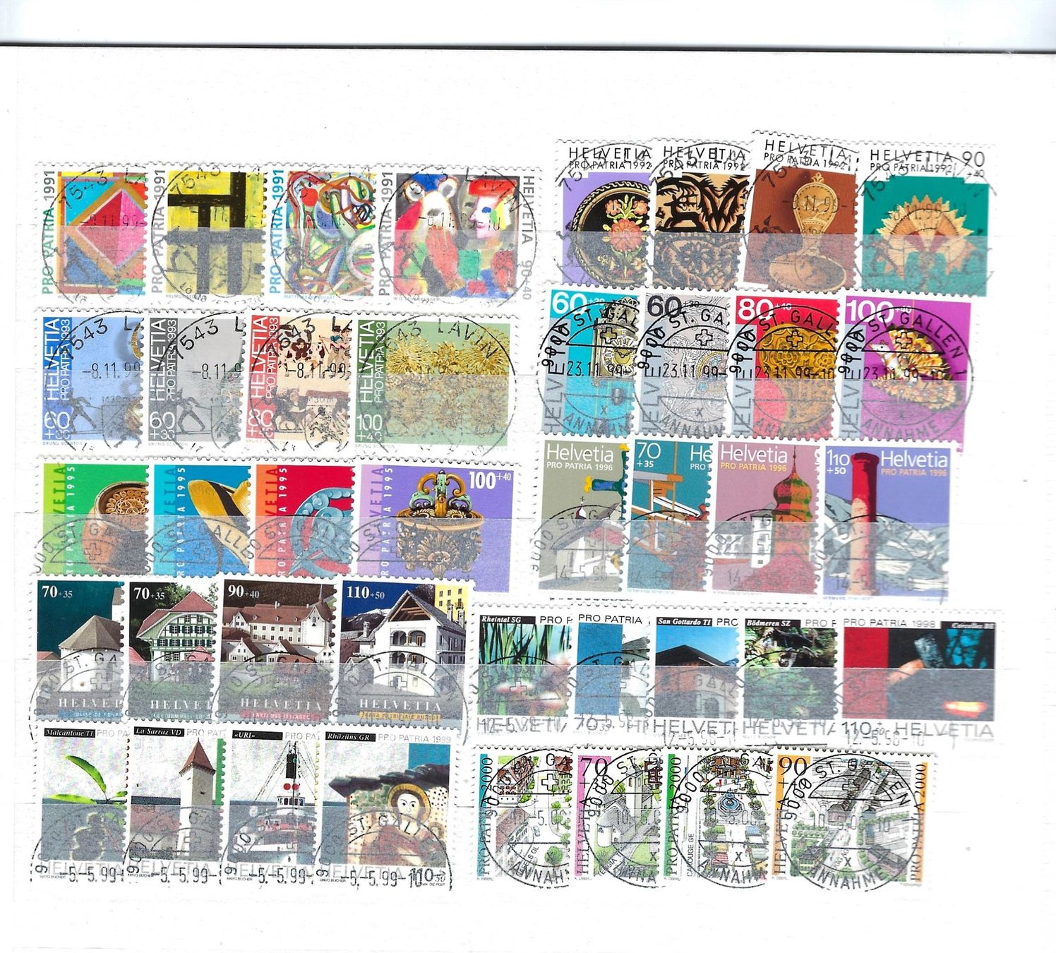 Alle Briefmarken: 1938-2000Pro Patria Sammlung gestempelt   15751 – Gebraucht aus Lunden von Animus999 3