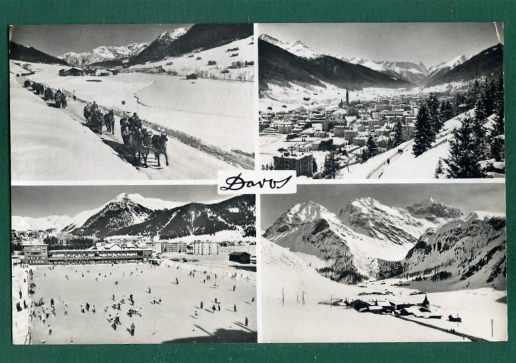 Cartoline postali: Davos, 4 Ansichten, 1963, ungelaufen – Usato da Sargans venduto da Hausi1951