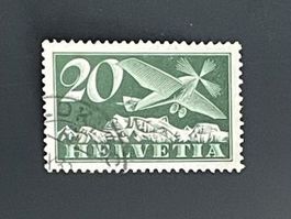 1923 Flugpostmarke 20 Rp. glattes Papier ʘ F4