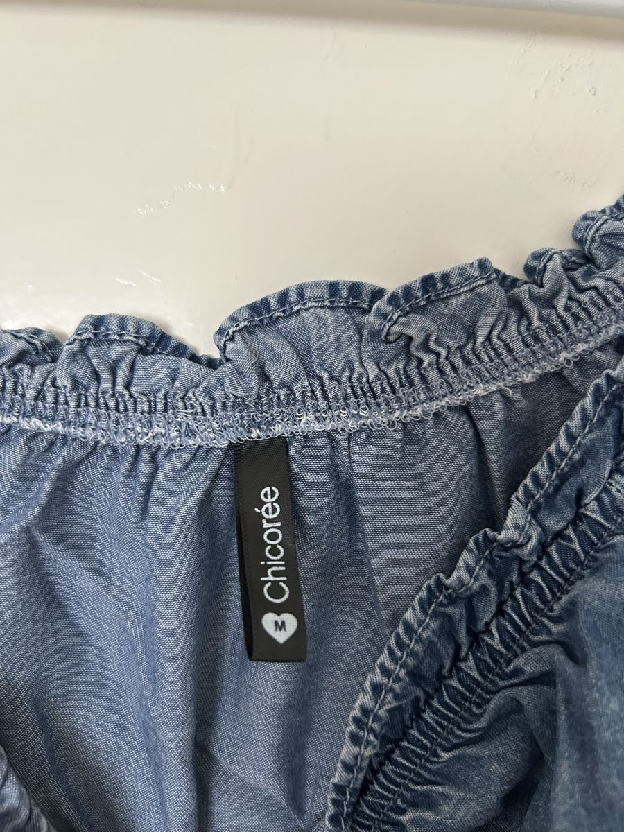 Camicette: Schulterfreie Bluse in Jeansoptik – Usato da Luzern venduto da leo_dp2d 1