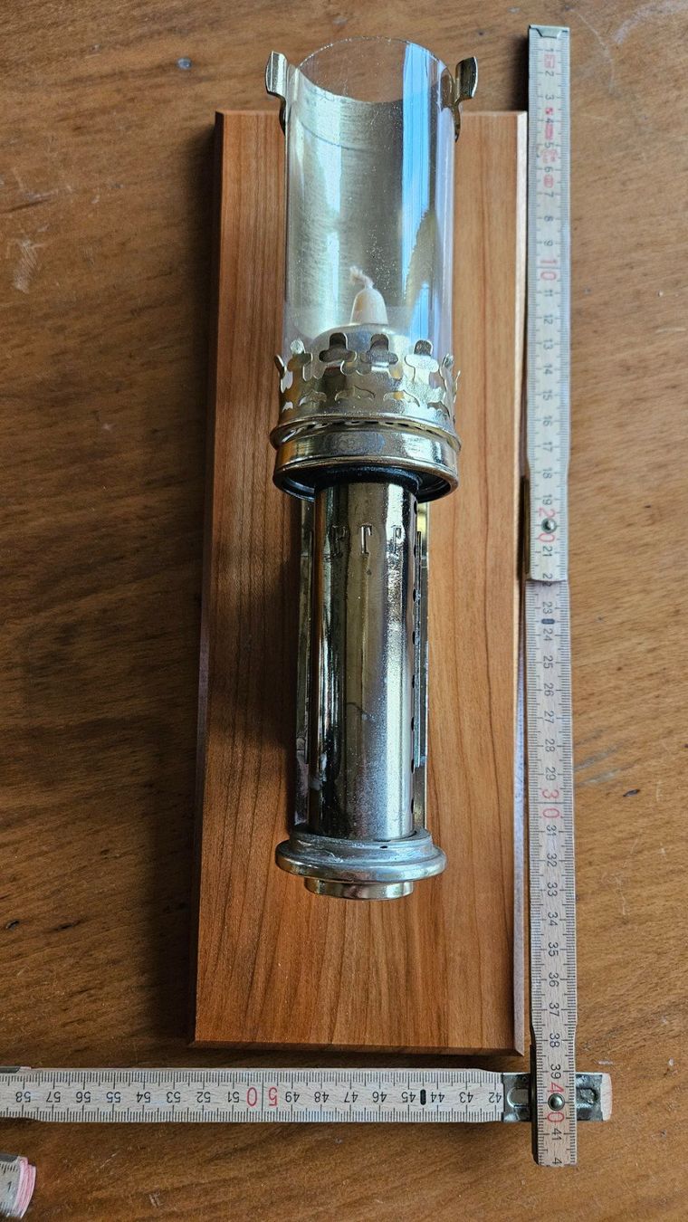 Lampade: PTT Postwagen-Lampe, Antik, Glas und Messing. – Usato da Nidau venduto da peterrue 2