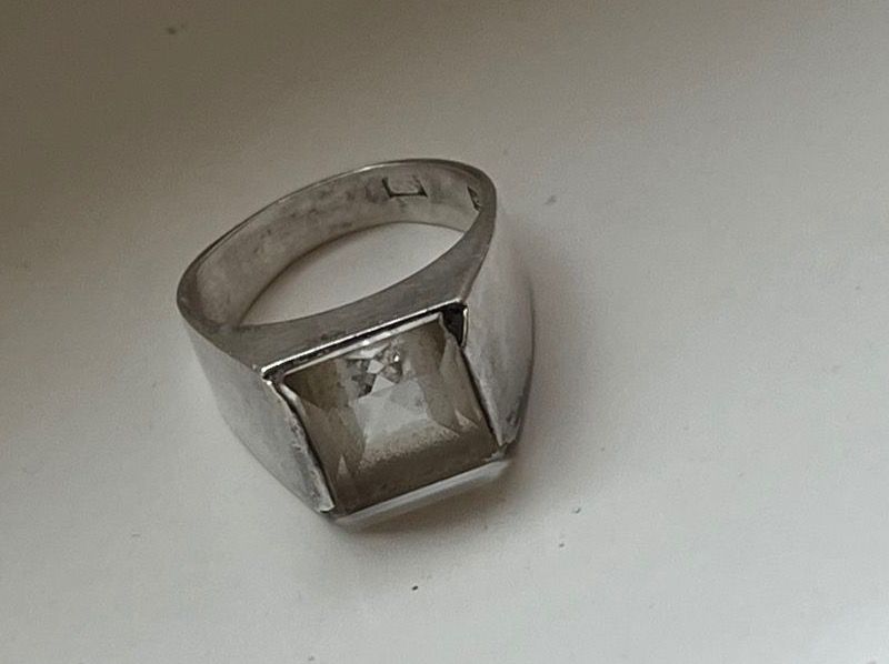 Bague Ancienne Argent Massif 925 - Taille 53, Pierre Aventurine, 5g