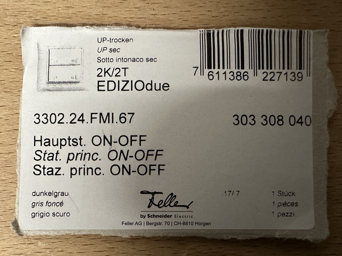 Feller Schalter: Feller Zeptrion Air Material gebraucht – Gebraucht aus Ebnat-Kappel von mailoboesch 5