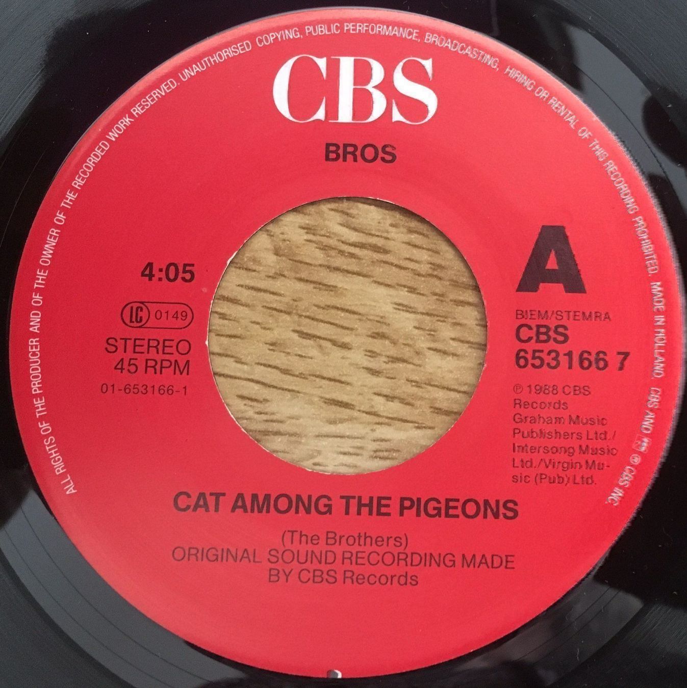 Dischi in vinile: BROS - CAT AMONG THE PIGEONS – Usato da Bussigny venduto da vinyl-pas-cher 2
