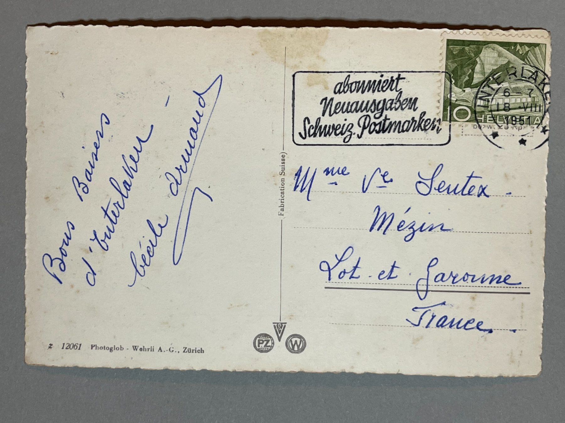 Cartoline postali: Interlaken mit Jungfrau – Usato da Steg VS venduto da _vinci_ 1