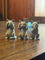 3D Druck: Drei weise Katzen, "Nichts hören, sehen..."