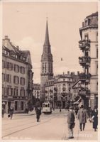 Zürich // ca. 1940 Aussersihl St. Jakob Tram Nr. 3 Menschen