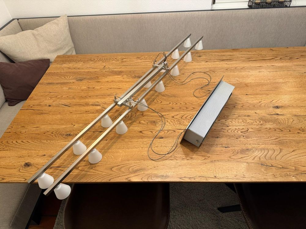 Lustres & lampes de plafonds: Moderne Hängeleuchte, Edelstahl Design, 2-reihig – D'occasion à Balzers par ste_v6vc 1