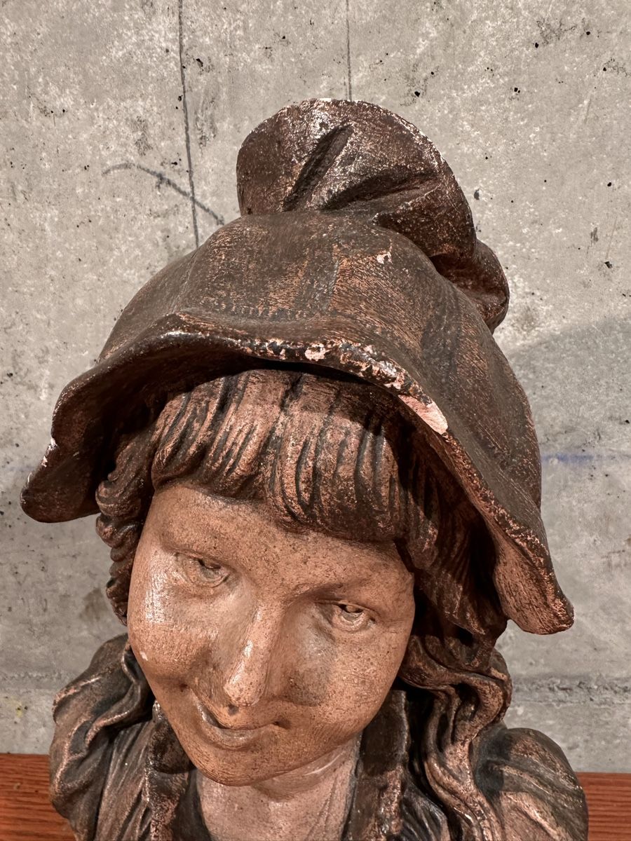 Statuette: Buste décorative vintage en plâtre, – Usato da Lausanne venduto da artnouveau05 2
