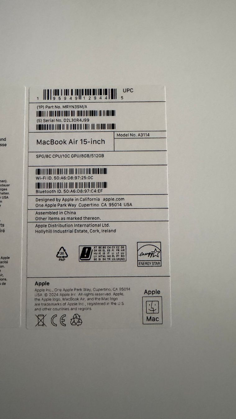 Apple Notebooks: MacBook Air 15.3"  M3 512GB – Gebraucht aus Thun von SwissHighlights 7
