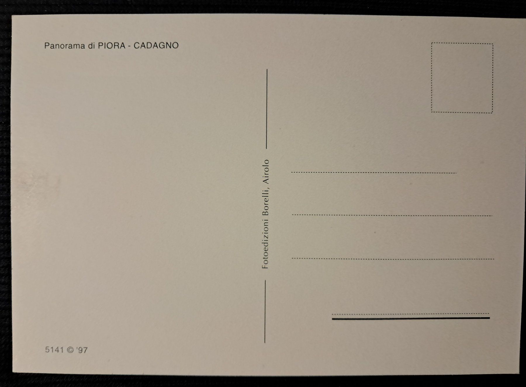 Cartoline postali: PIORA - CADAGNO – Usato da Ponto Valentino venduto da giorgia06 1