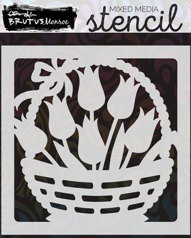 Sciablone: Brutus Monroe Stencil ** Tulip Basket ** – Nuovo e nell'imballaggio originale da Rubigen venduto da rofi100