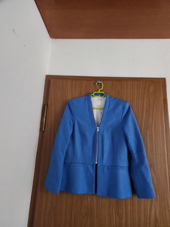 Veste zippée Sandro bleu, col V taille M