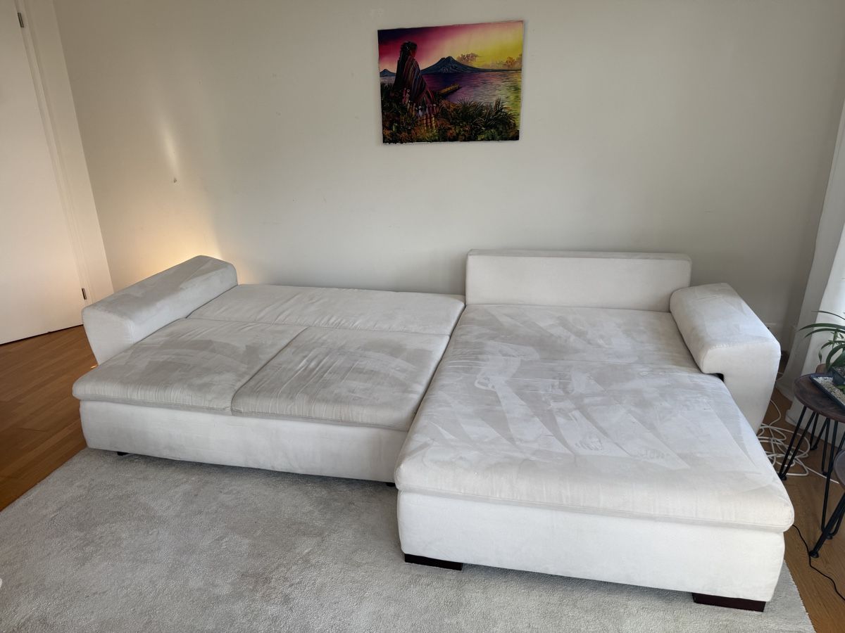 Divani: Weisses L Sofa-bett mit Stauraum – Usato da Luzern venduto da Migler 3