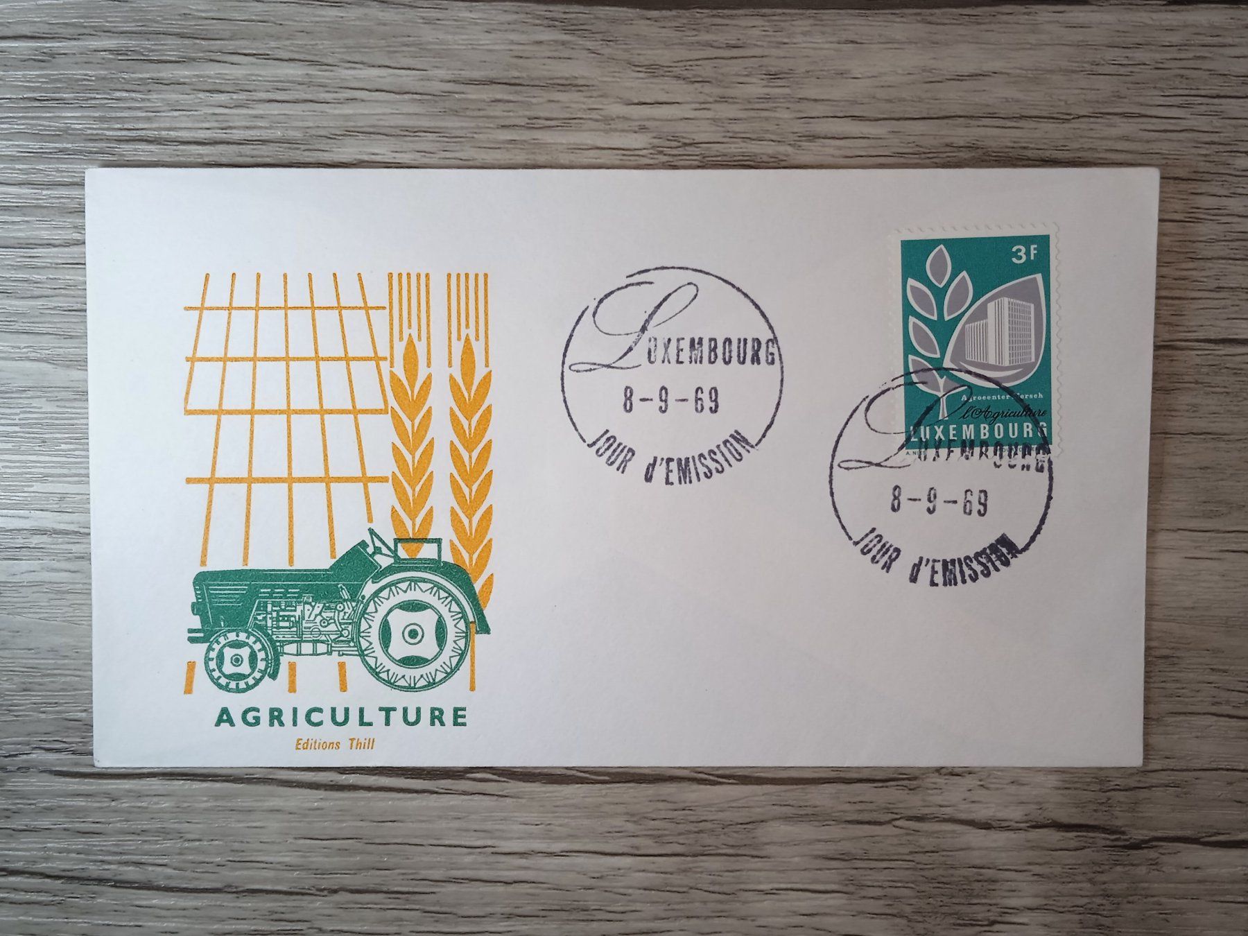 Tutti i francobolli: TR47 Enveloppe + Timbre Luxembourg 1969 – Usato da Cousset venduto da Patrick_Collections