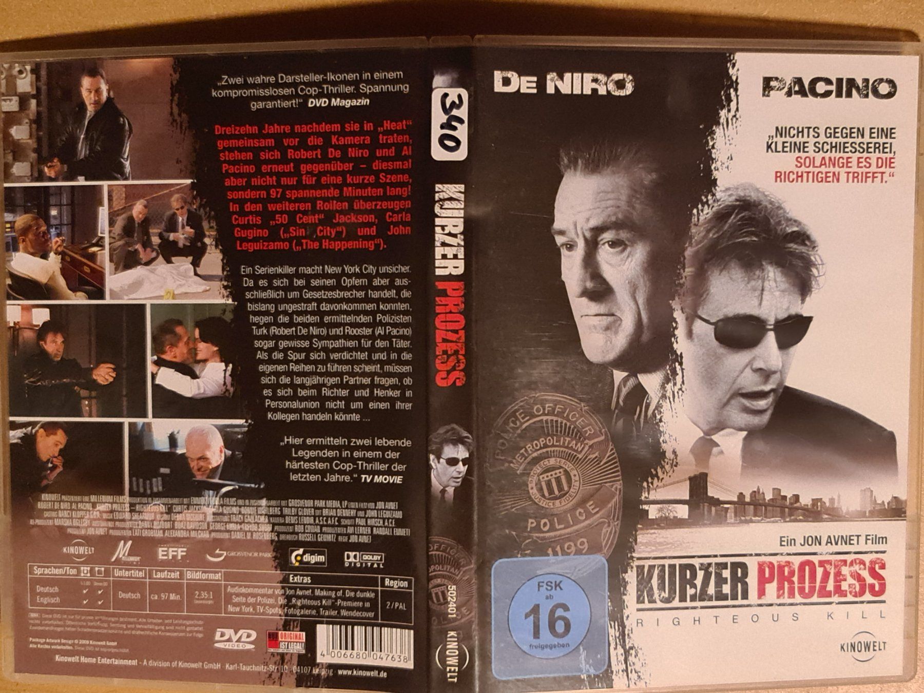 Tutti i DVDs: DVD: Kurzer Prozess - De Niro & Pacino – Usato da Dintikon venduto da Vexi