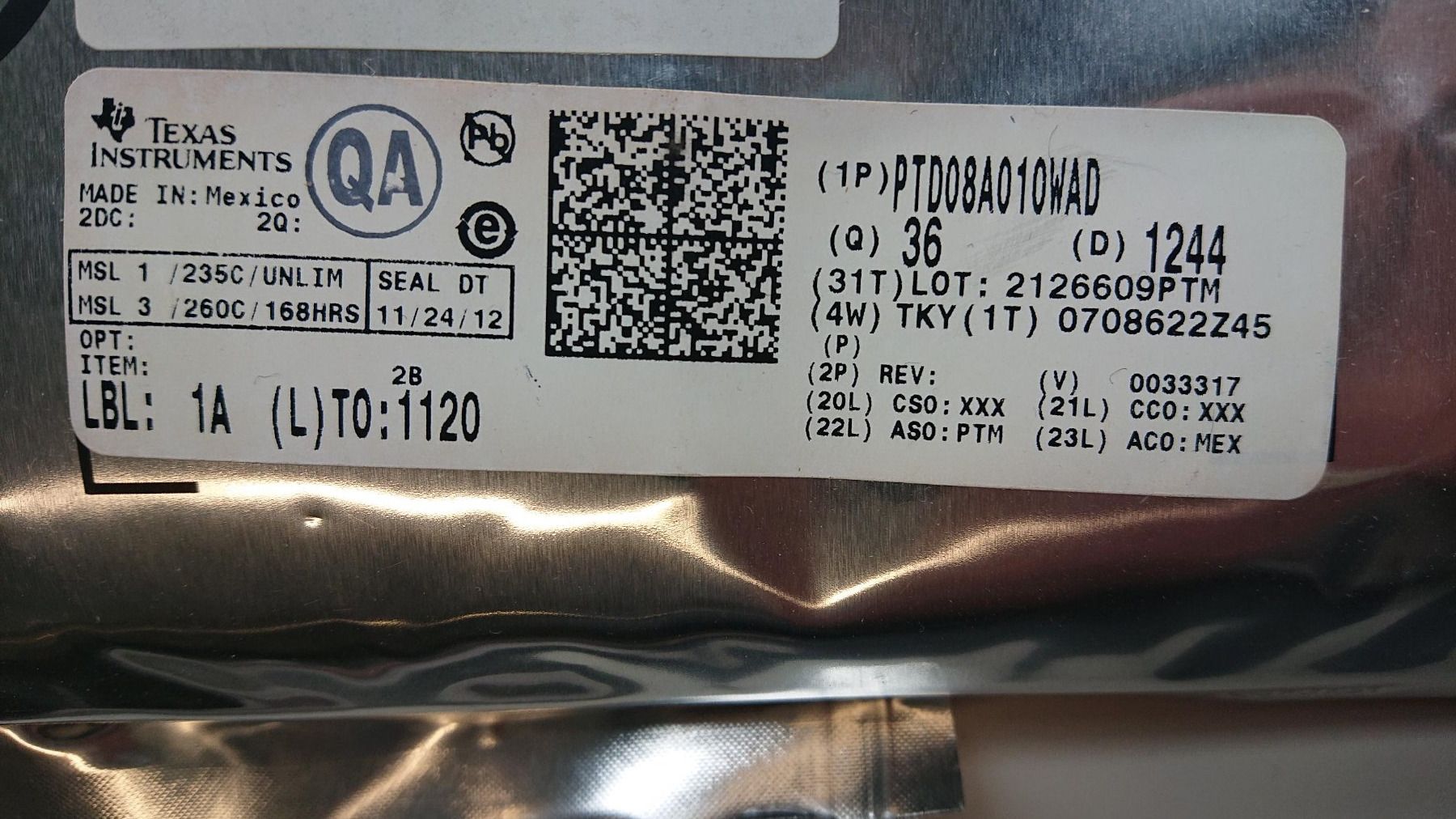 Texas Instruments Componenti elettronici: DC Conver Digital PowerTrain Module 10A- PTD08A010WAD von TI – Nuovo (secondo la descrizione) da Grenchen venduto da Zombiepolizist 1