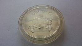 Silbermünze Oman : 2 1/2 Rial Wüstenluchs 1977 ,WWF