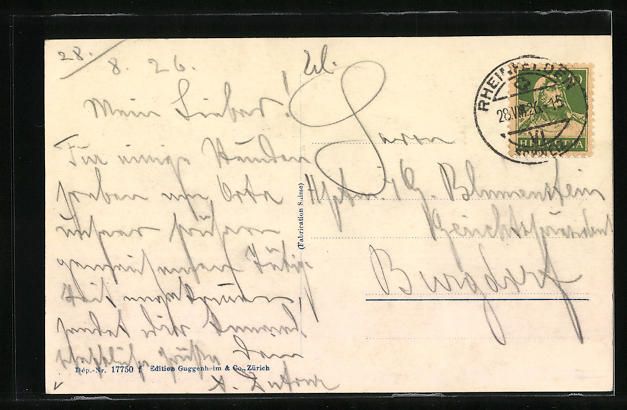 Cartoline postali: AK Rheinfelden, Blick durchs Tor, 1926 – Usato da Berlin venduto da bartko-reher 1