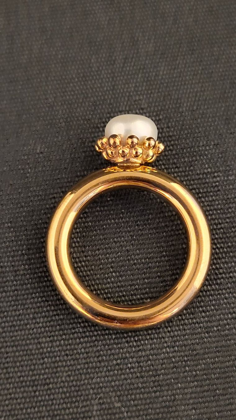 Olga Ribler Anelli: Edelstahl-Ring mit Perle OLGA RIBLER – Usato da Basel venduto da spinne02 3