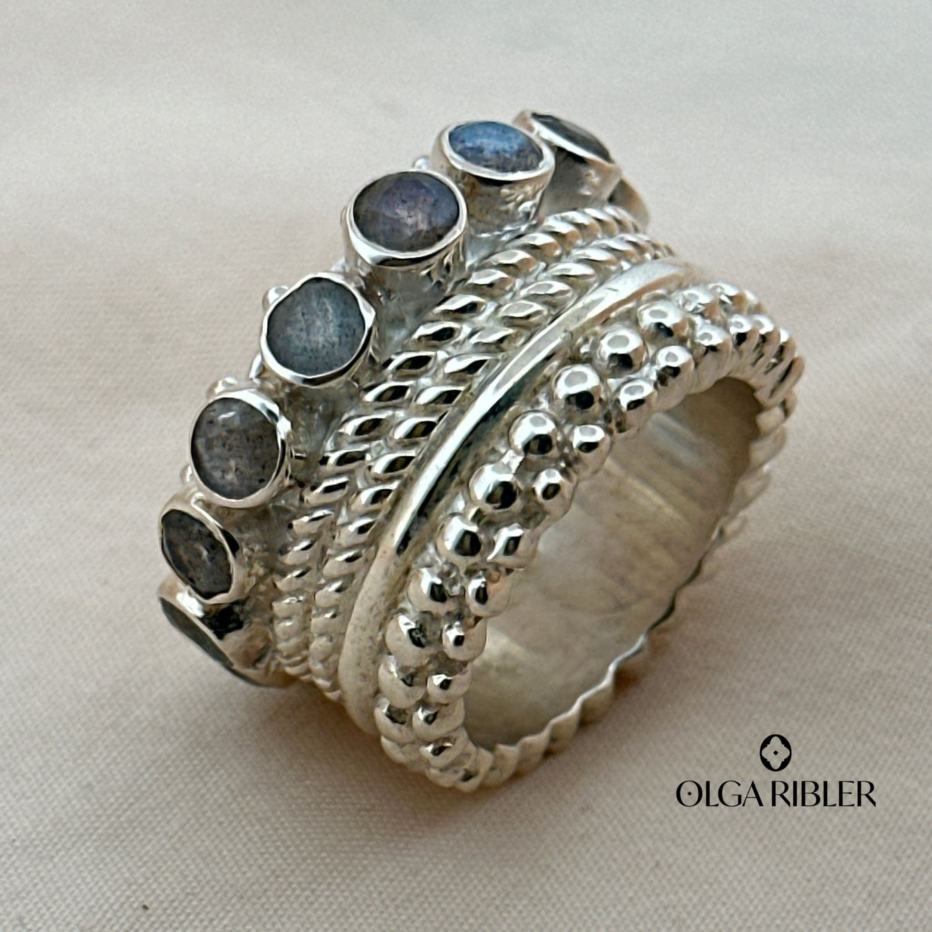 Olga Ribler Ringe: Memory Silber Ring 925 Grösse 55 mit Labradorite – Neu (gemäss Beschreibung) aus Luzern von Schmuckoutlet