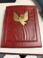Vintage Red Leather Stamp FULL album RUSSIAN STAMPS