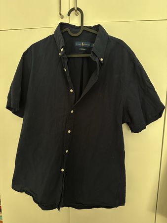 Ralph Lauren Hemd kurzarm Custom Fit dunkelblau Grösse L