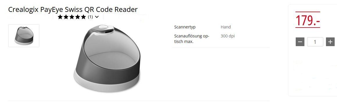 Crealogix Scanner: Crealogix PayEye QR Code Reader mit Dockingstation – Gebraucht aus Hochfelden von swissice 6