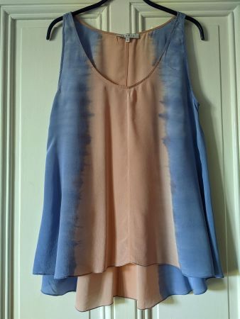 SANDRO : Top 100% soie bicolore 36-38