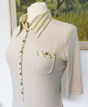 MARC CAIN Sports Polo Shirt beige gelb N4