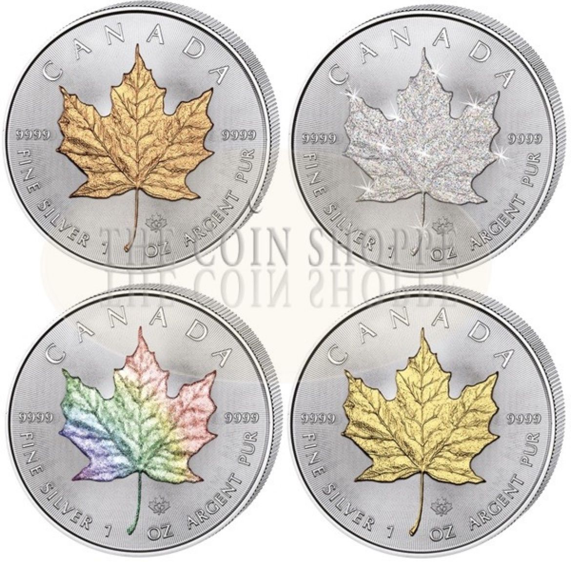Tutti le monete: 2014 Canada Maple Leaf Four Seasons Silver Coin Set 4 coins – Nuovo e nell'imballaggio originale da Troinex venduto da SilverBullion 1