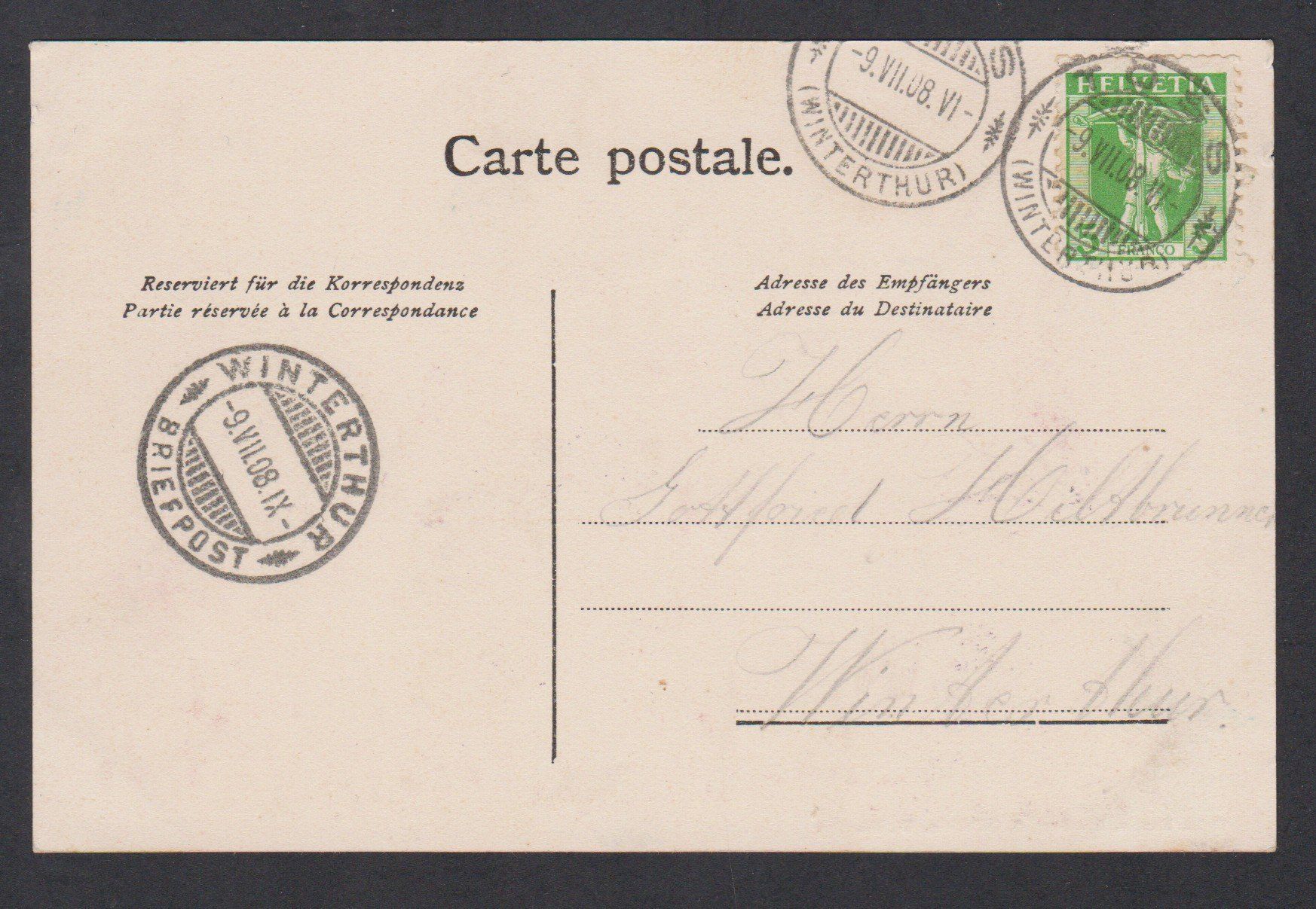 Cartoline postali: Rossberg  ZH  Töss -  alte Ansichtskarte 3-Bild  - gest.1908 – Usato da Vitznau venduto da Ropaku 4