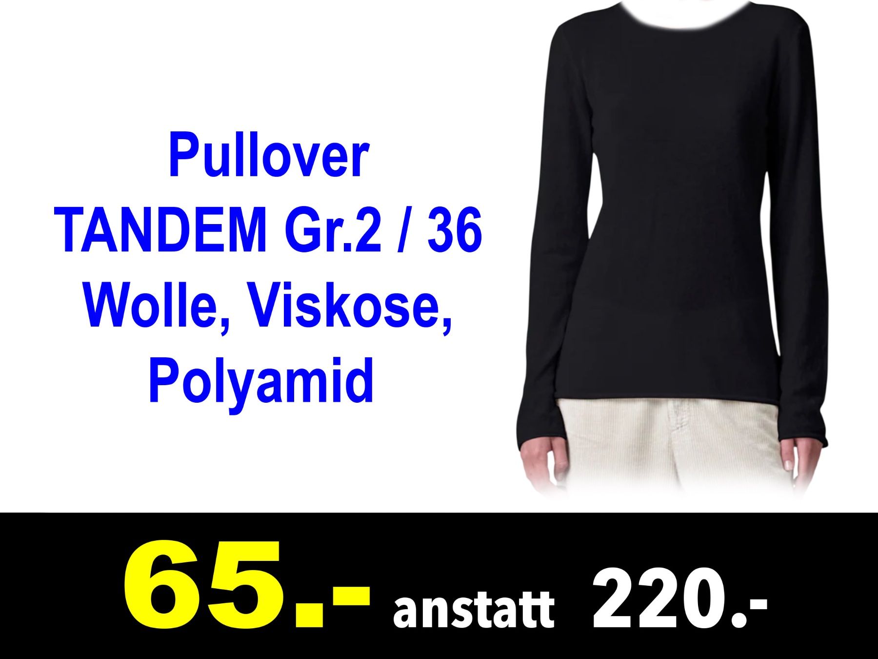 Maglioni & Felpe: 🔴  Pullover TANDEM Gr.2 / 36 U-Boot-Ausschnit  /967Z – Nuovo e nell'imballaggio originale da Zürich venduto da LUIS-B