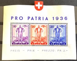 1936 Pro Patria Block  Ausschnitte  **