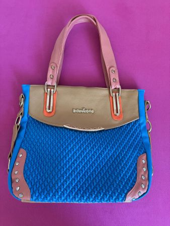 HANDTASCHE CA. 34x28x7cm, ASIEN, BUNT, MODISCH, MIT GURT