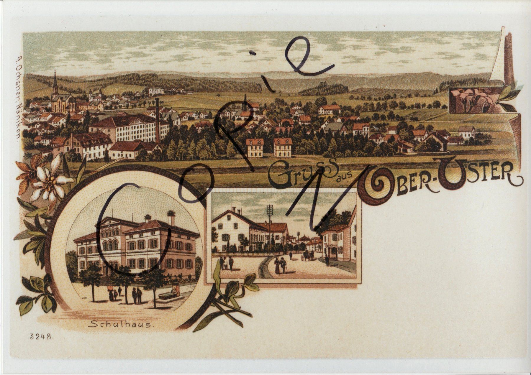 Cartoline postali: Gruss aus Ober-Uster – Usato da Fällanden venduto da Blausegelfliege