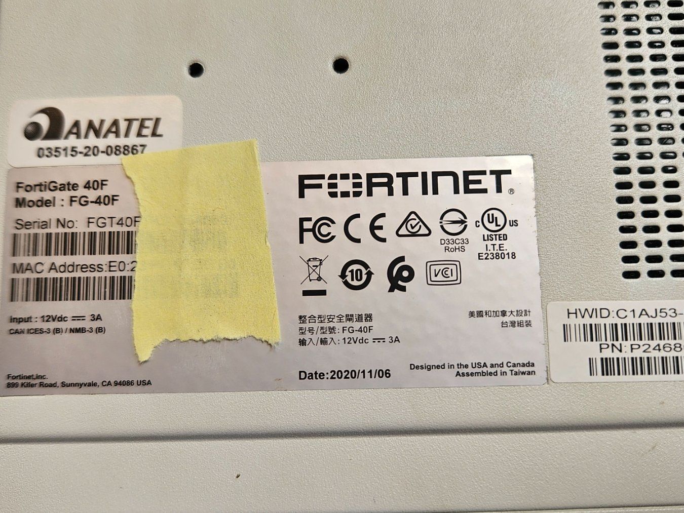 Firewall: Fortinet FortiGate 40F mit Subscription bis Ende Oktober – Usato da Bern venduto da itn 2