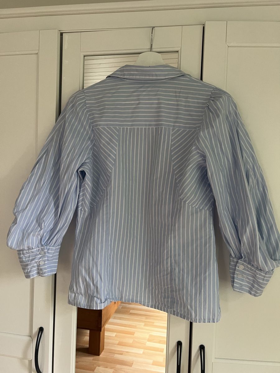 Topshop Camicette: Topshop Bluse Gr. 40 Hellblau Gestreift – Usato da Liebefeld venduto da nat_h5l8 1