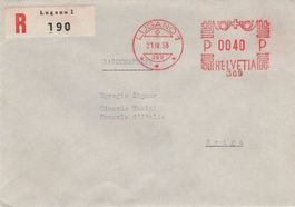 Eingeschriebener-Brief 21.IV.58 mit Maschinenstempel
